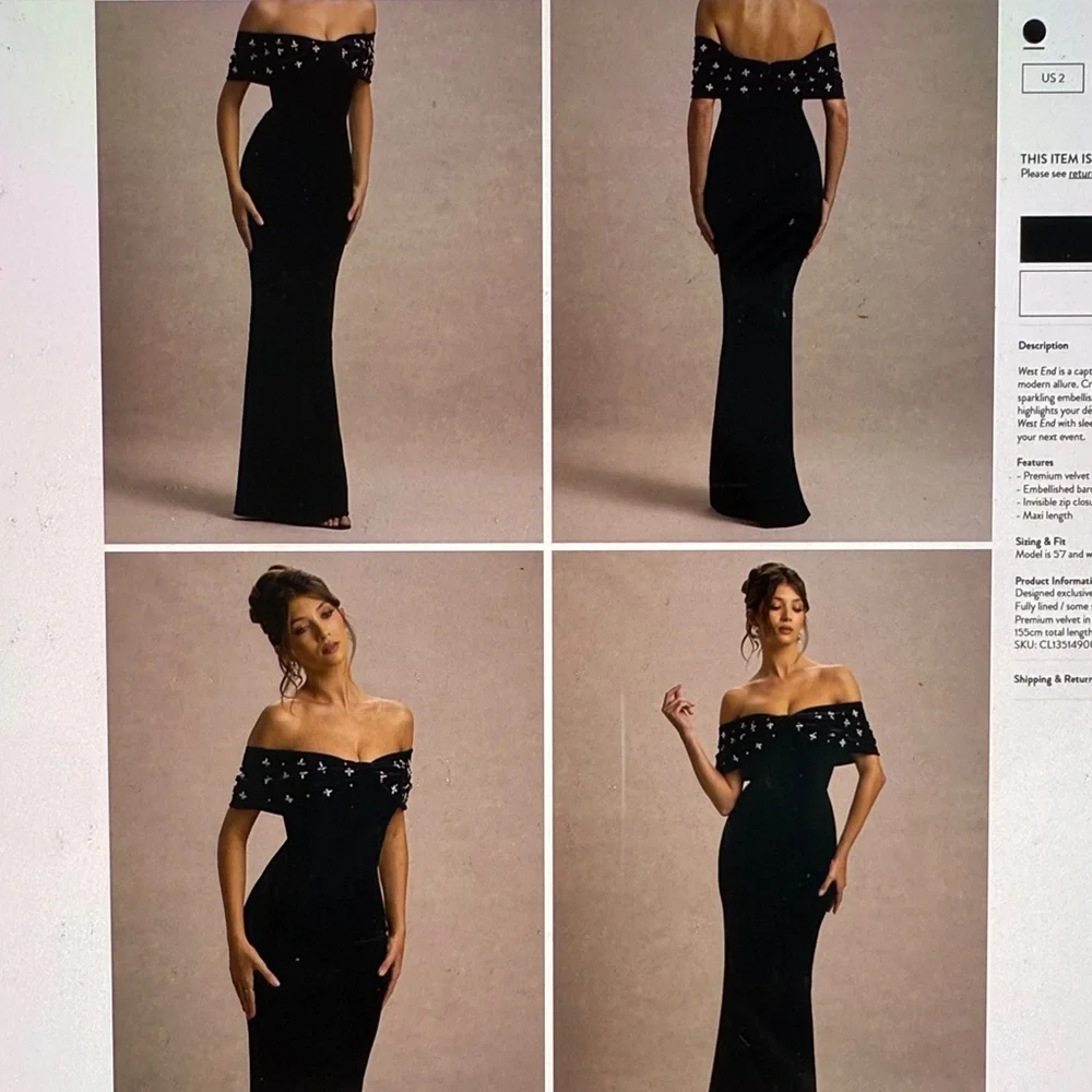 Club L London WEST END Embellished Bardot Gown - Picture 5 of 5